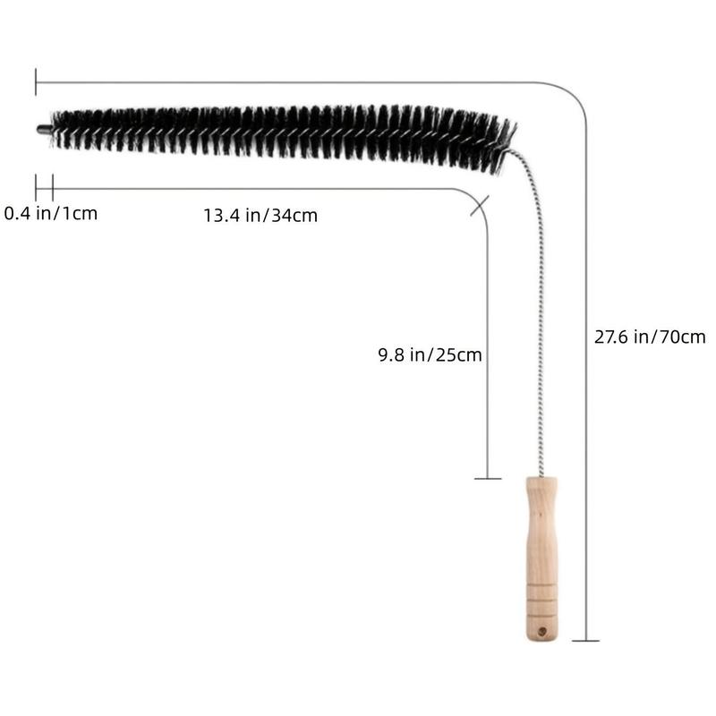 Lint Brush, 1 Count Long Handle Flexible Dryer Vent Cleaning Brush, Wooden Handle Sturdy Thick Bristles Cleaning Brush for Pipe & Refrigerator Coil, Household Cleaning Supplies, Bathroom Supplies