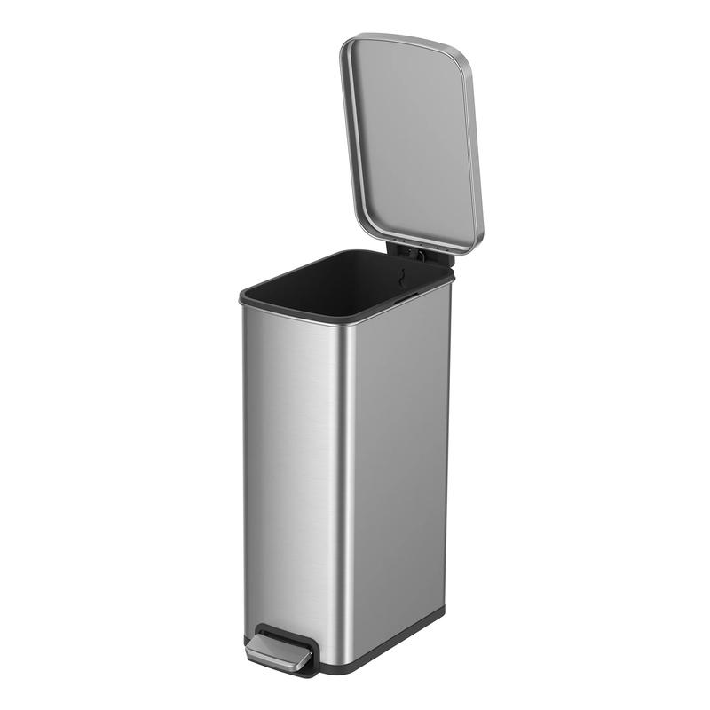 7.9 Gallon Slim Kitchen Step Trash Can, Stainless Steel Step Trash Can