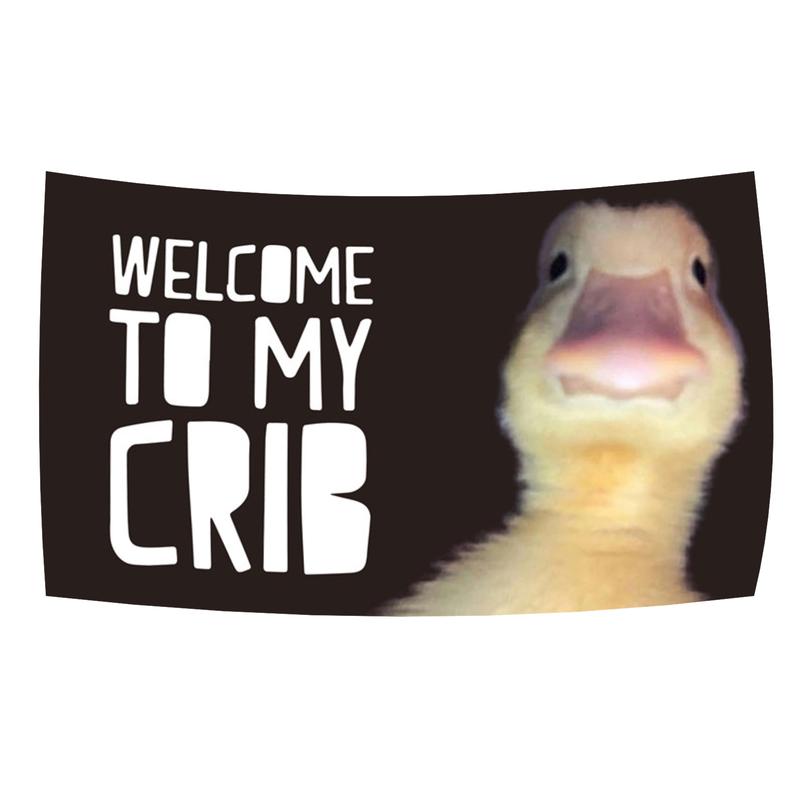 Welcome To My Crib Flag, 3x5 Ft Funny Flags Duck Flag For Man Cave, Home Decor With Brass Grommets