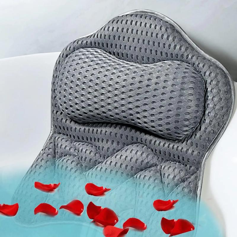 Bath Pillow for Bathtub with Strong Suction Cups - Provides Comfort and Stability