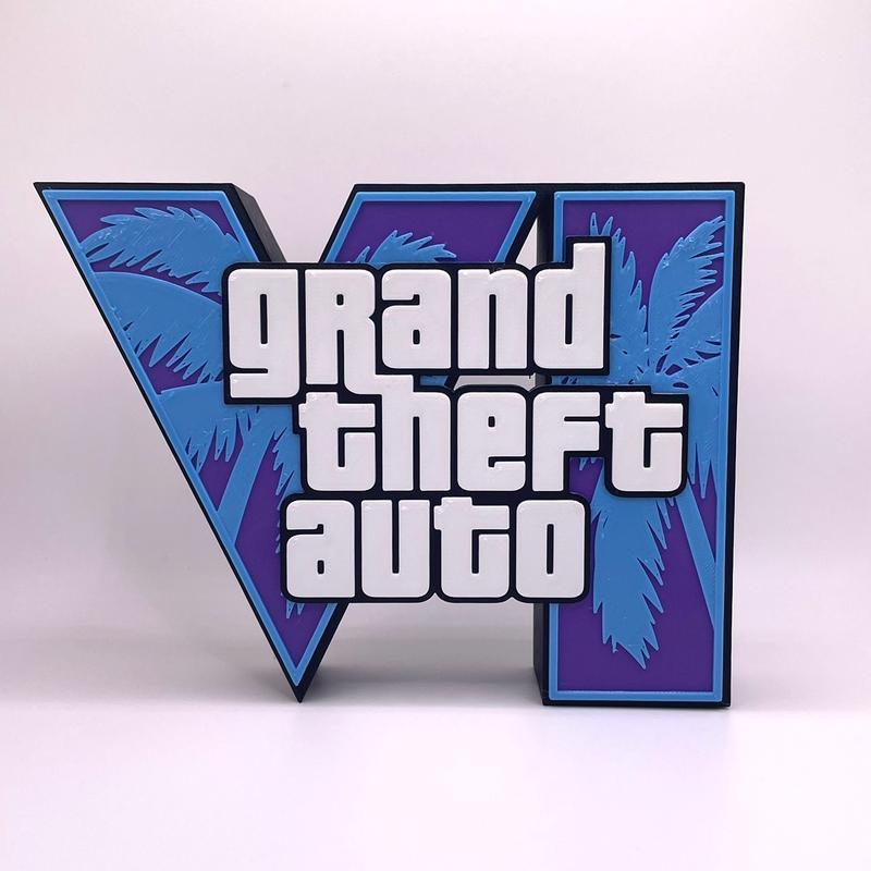 GTA 6 Sign Standalone Gaming Decor | Perfect for Shelves & Setups Must-Have for GTA Fans Gift Adventure