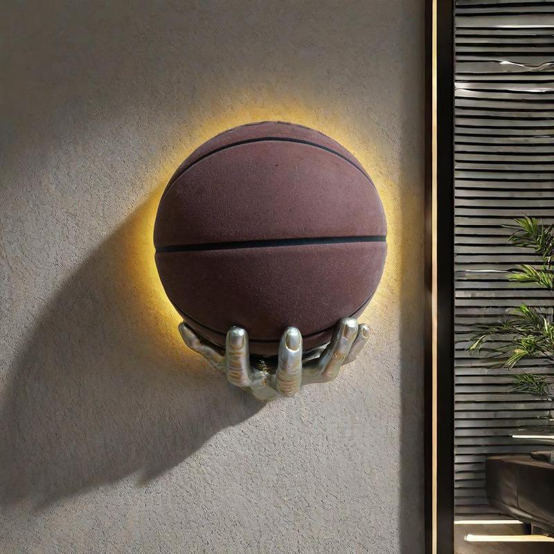 Creative Wall Mounted Basketball Holder, 1 Count Resin Hand Shaped Basketball Display Rack, Basketball Storage Rack, Home Decor Supplies, Rack Only