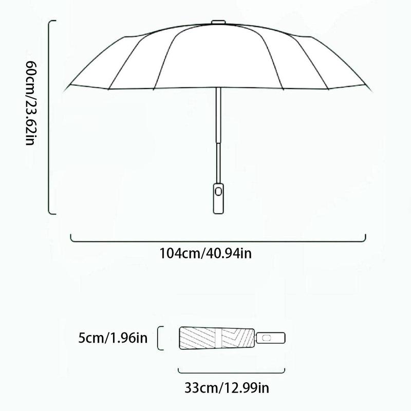 Automatic Opening & Closing Folding Umbrella, 1 Count Portable Windproof Umbrella, Rainproof Large UV Protective Umbrella for Outdoor Travel