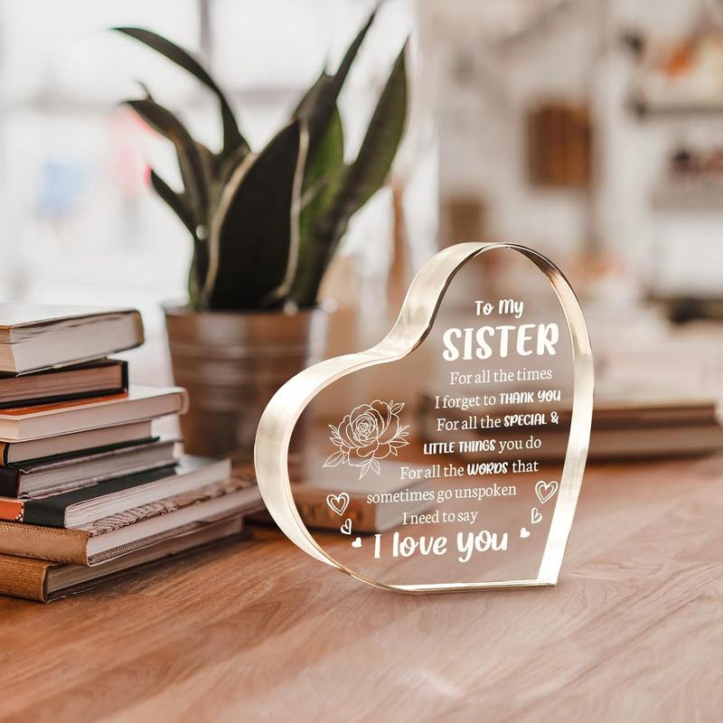 Christmas for Sister, Sister Gifts from Sister - 3.9x3.9 Inch  Keepsake - Birthday Gifts for Sister,  Gifts for Sister from Brother