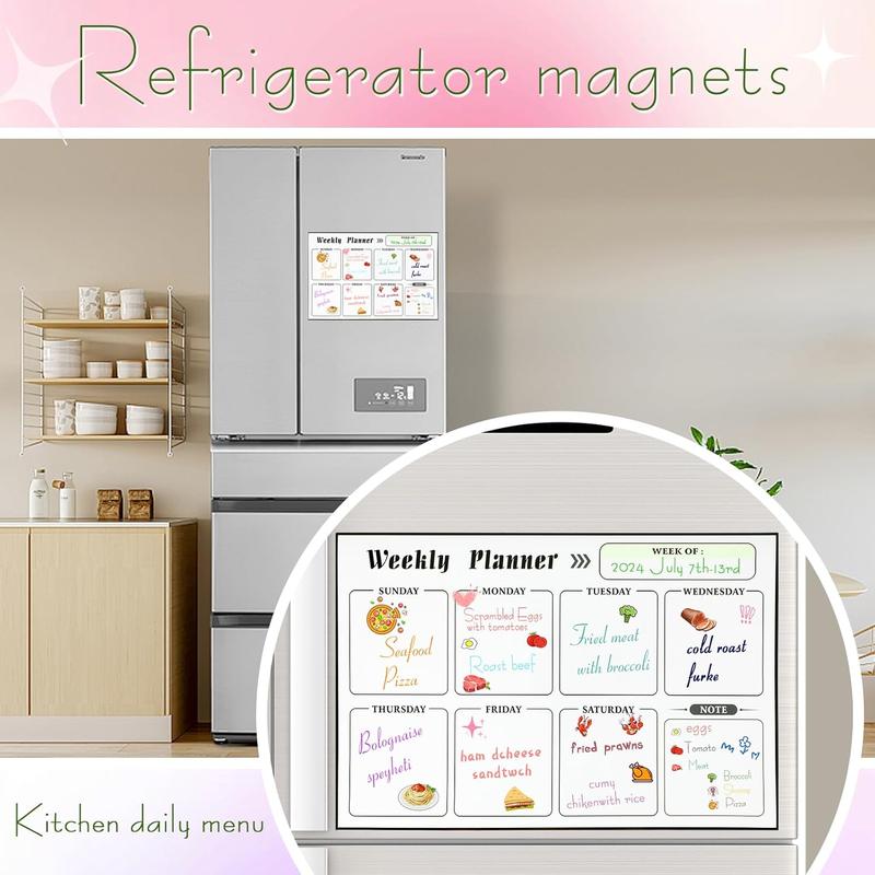 Meal Planner  Menu Board for Kitchen Fridge Planning Board Meal Planner for Fridge Weekly Meal Planner Dry Erase Calendar for Fridge  Calendar Fridge Calendar