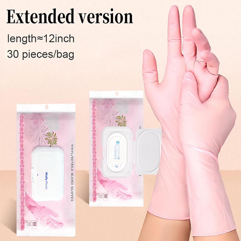 Solid Color Disposable Cleaning Gloves (30pcs pack), Multifunctional Waterproof Dishwashing Gloves, Durable Work Gloves, Household Cleaning Gloves, Home Care Supplies