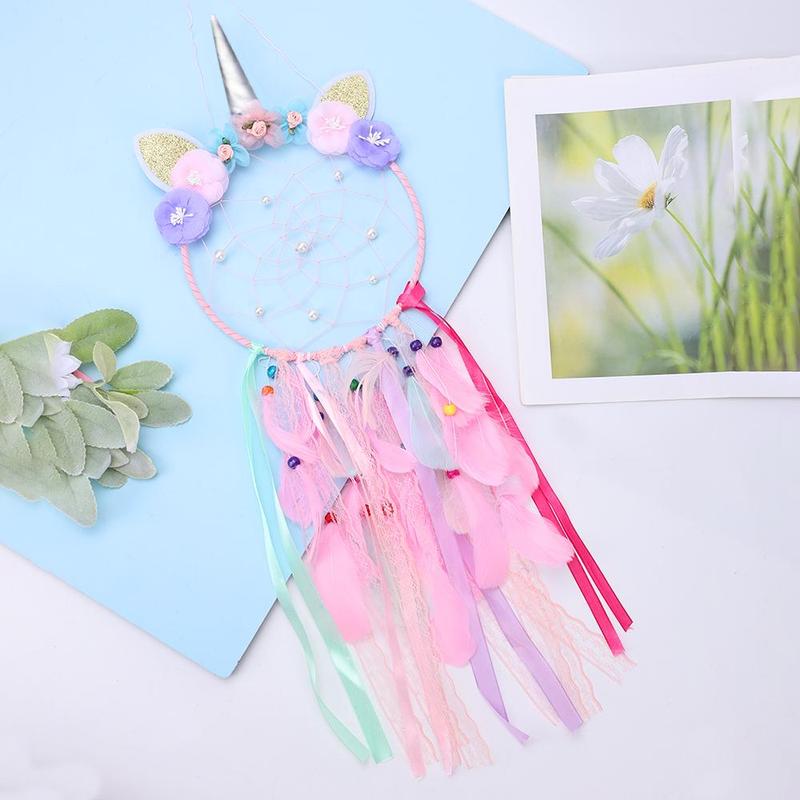 Dream Catcher Wind Chime, Colorful Unicorn Design Dream Catcher, Handmade Wall Hanging Decoration, Creative Hanging Decor for Bedroom Window