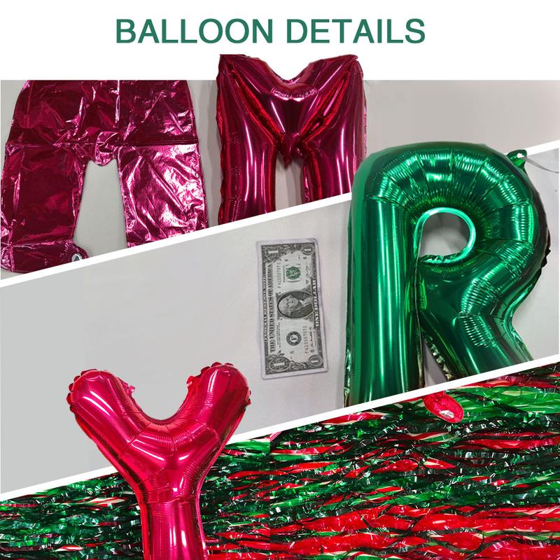 19 40 pcs Set Christmas Party Balloons ,Including Tassels, Christmas-themed Printed Balloons atmosphere Decorations, Suitable for Merry Xmas Party  DoorFrames Walls  Holiday  Festive  Eve  Celebrate Ornament decorative balloon Gift