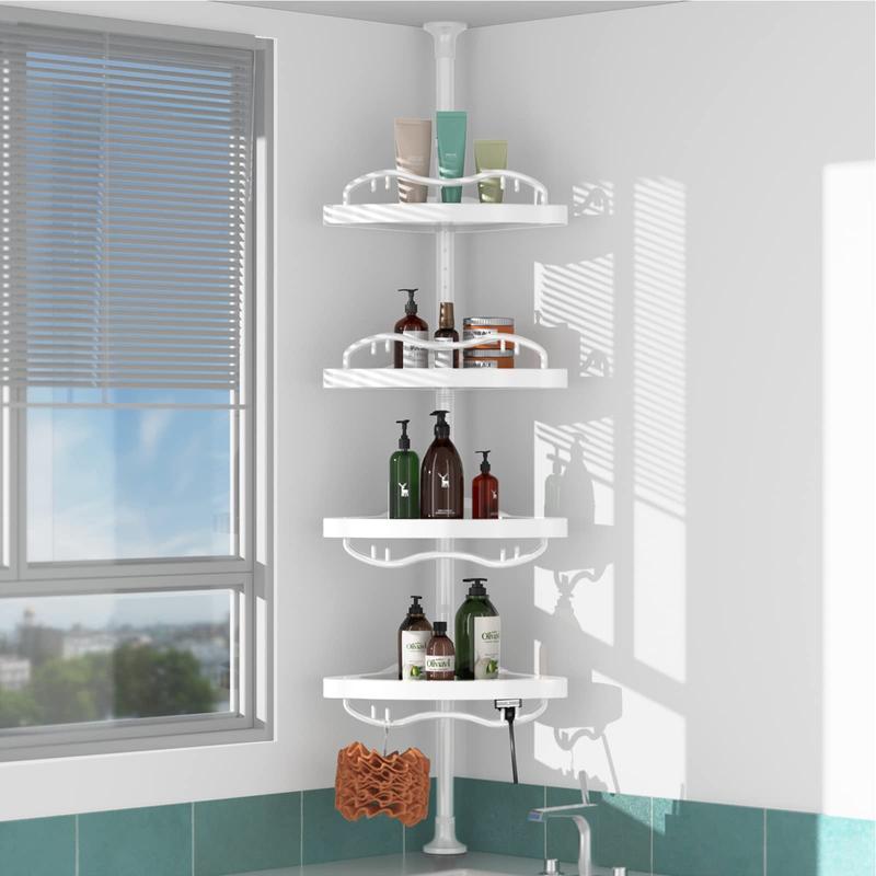 Rustproof Corner Shower Caddy Tension Rod , 54-114