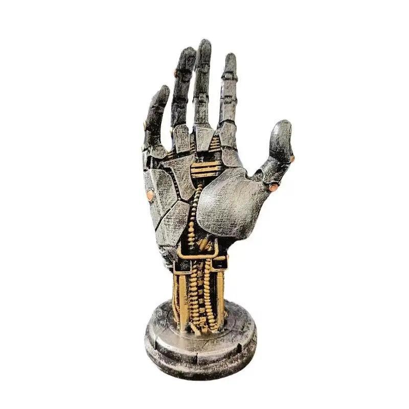 Cyberpunk Mechanical Hand Design Resin Ornament, Creative Desktop Decoration, Home Decor for Living Room Bedroom Office