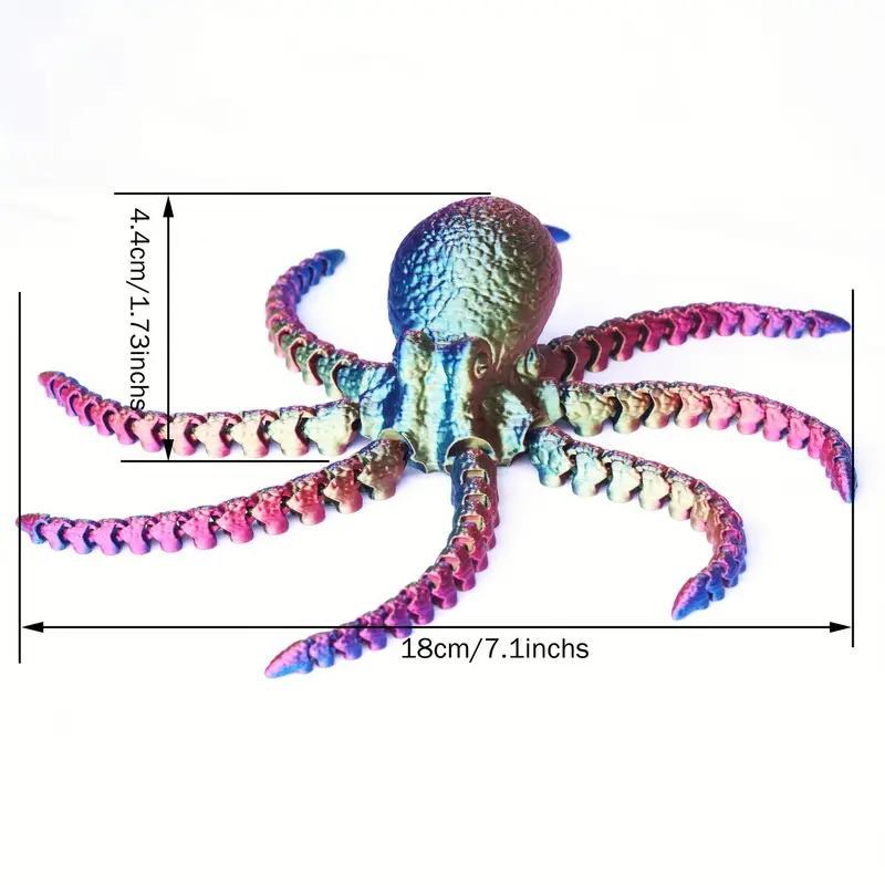 3D Printed Octopus Design Ornament, 1 Count Desktop Decoration, Home Decor Supplies for Living Room Bedroom Office