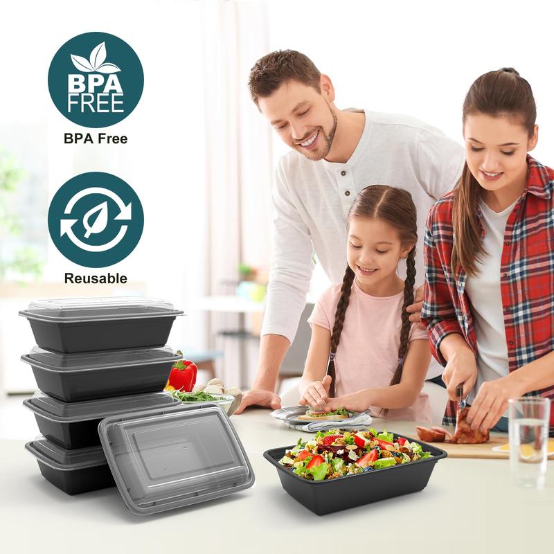 50 Pack Meal Prep Containers, Extra-thick Food Storage Containers with Lids, Disposable & Reusable Plastic Bento Lunch Box