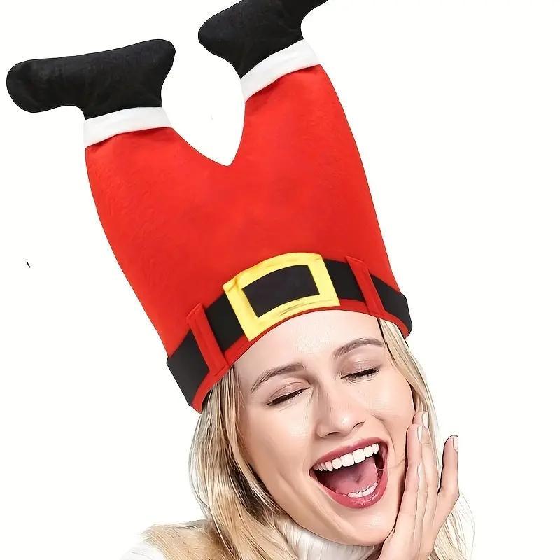 Christmas Themed Hat, 1 Count Funny Santa Claus Hat, Party Hat for Women & Men, Festive & Party Supplies for Home Party