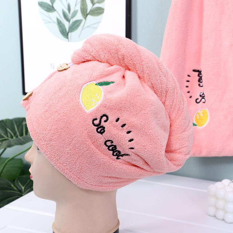 Creative Avocado & Lemon & Star & Moon Pattern Hair Towel, 1 Count Soft Hair Drying Towel Wrap, Hair Towel Cap for Women & Girls