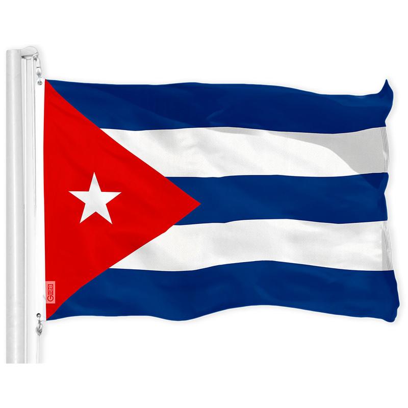 G128 Republic of Cuba Cuban Flag | 3x5 feet | Printed 150D, Indoor Outdoor, Vibrant Colors, Brass Grommets, Quality Polyester, Much Thicker More Durable Than 100D 75D Polyester