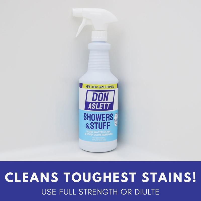 Don Aslett Showers And Stuff Cleaner 2 Pack – Professional Strength Hard Water Stain And Soap Scum Remover