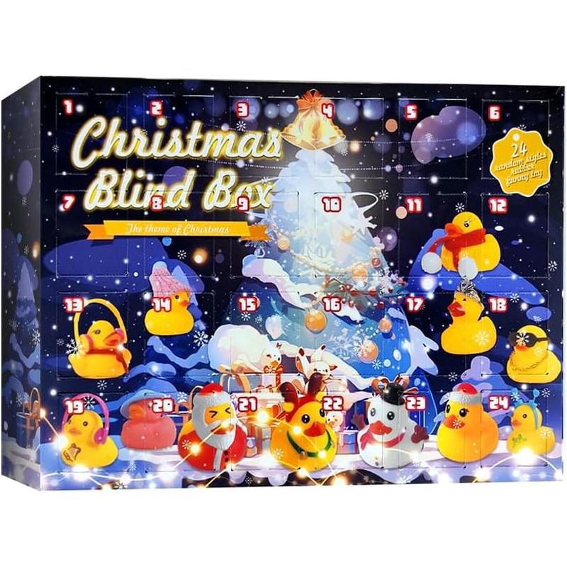 Christmas Advent Calendar 2024-24 Rubber Ducks Advent Calendar for Boys Girls Gift, 24 Days Christmas Countdown Calendar Ducks Blind Box Creative Christmas Party Favors