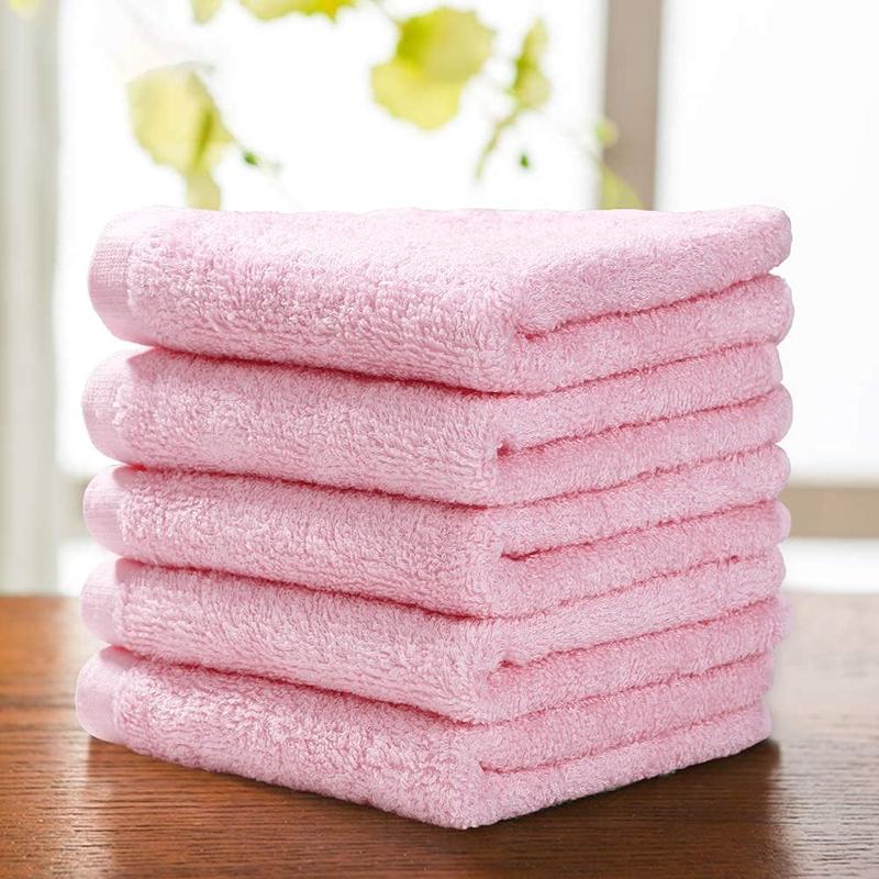 Luxury Washcloths 10''x10'' Towel Set 10 Pack  Wash Cloth for Bathroom-Hotel-Spa-Kitchen Multi-Purpose Fingertip Towels and Face Cloths - Pink+Grey