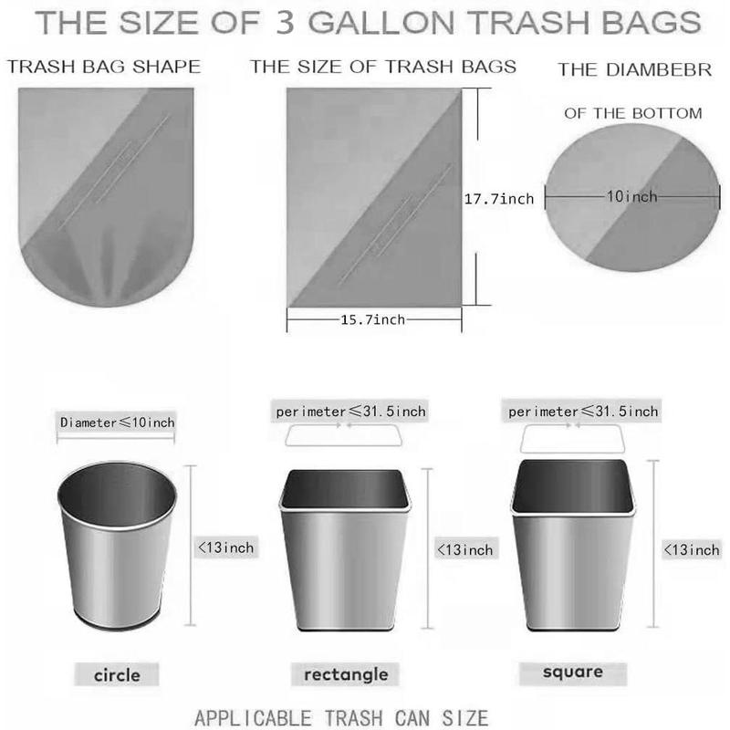 3.5 Gallon Trash Bags, 150 Count Small Trash Can Liners for Bathroom or Livingroom, Black 3 Gallon Thickly Garbage Bags