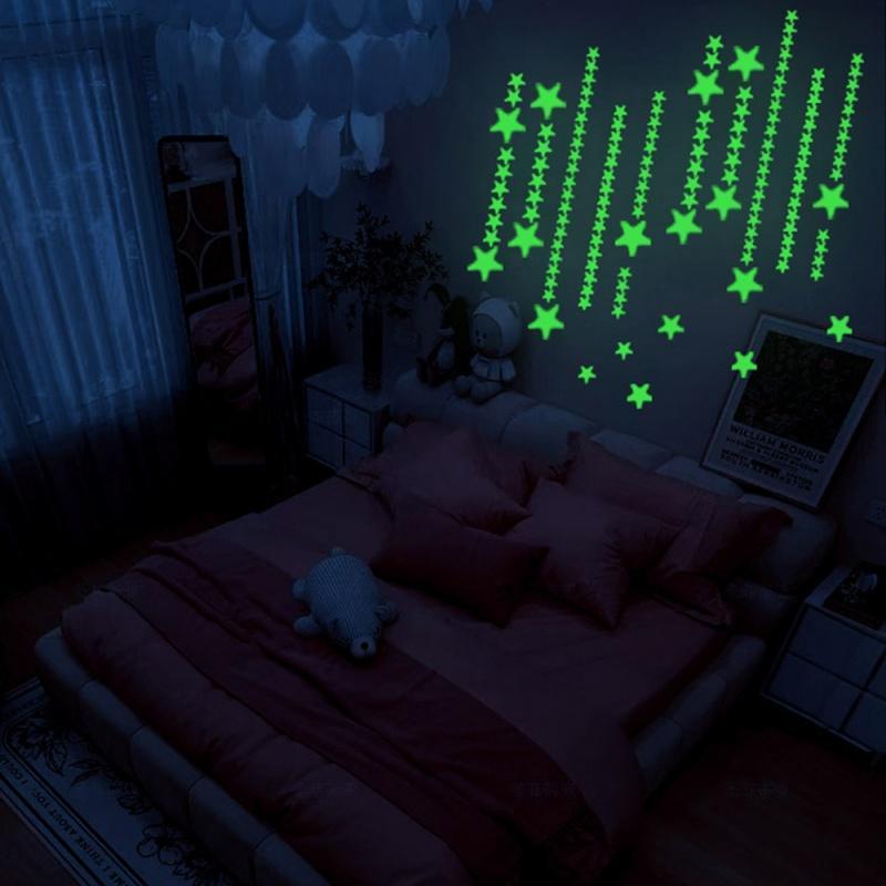 Luminous Star Wall Sticker, Mini Glow in The Dark Self Adhesive Wall Decal, Decorative Sticker for Home Bedroom Living Room, Room Decor