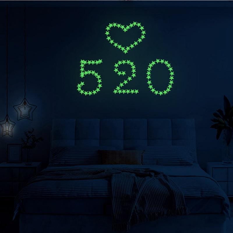 Luminous Star Wall Sticker, Mini Glow in The Dark Self Adhesive Wall Decal, Decorative Sticker for Home Bedroom Living Room, Room Decor