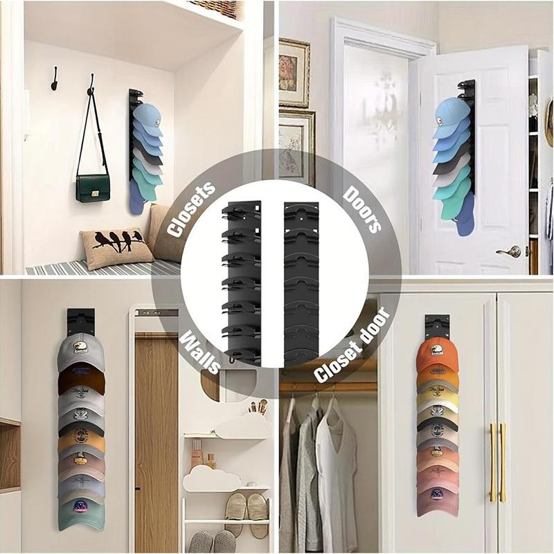 Baseball Cap Storage Rack, 1 Count Wall Mounted Hat Display Organizer, Multifunctional Storage Rack for Door Or Wardrobe