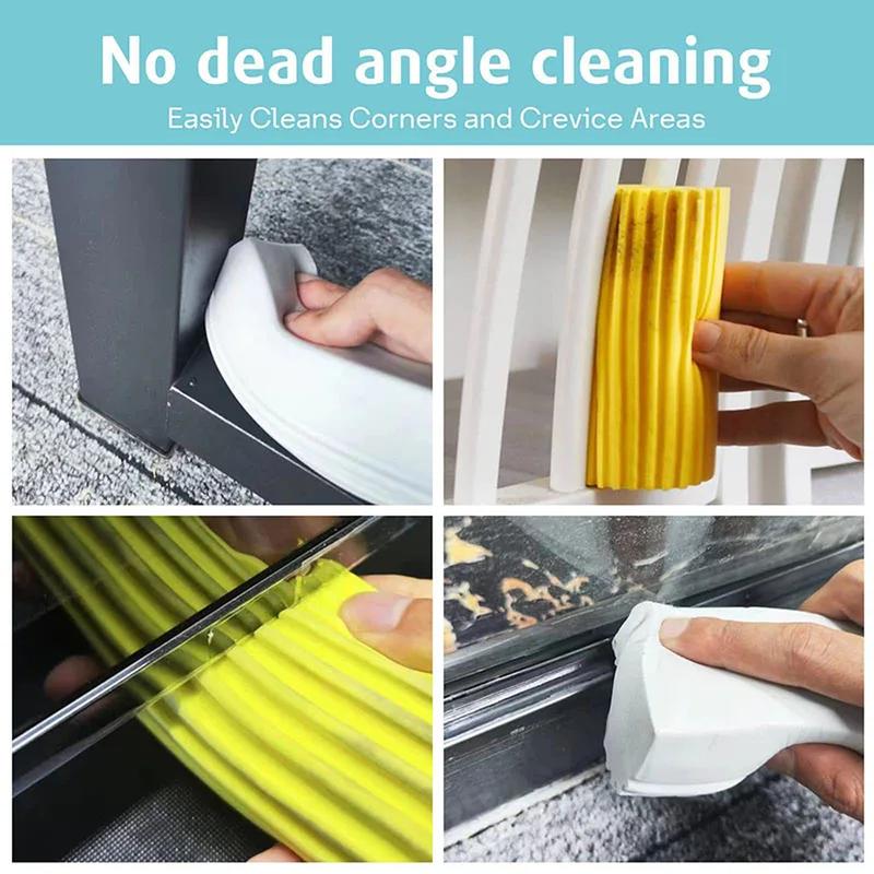 Magical Dust Cleaning Sponges PVA Sponge Damp Clean Duster Sponge for Blinds, Glass,Baseboards,Radiators,Window Track Grooves Random Color