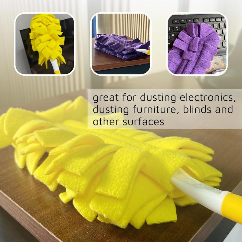 360° Fleece DUSTER REFILLS for Swiffer, Reusable Duster Refills Heavy Duty Compatible with Swiffer Hand Duster (3 Pack-Mixed Color)