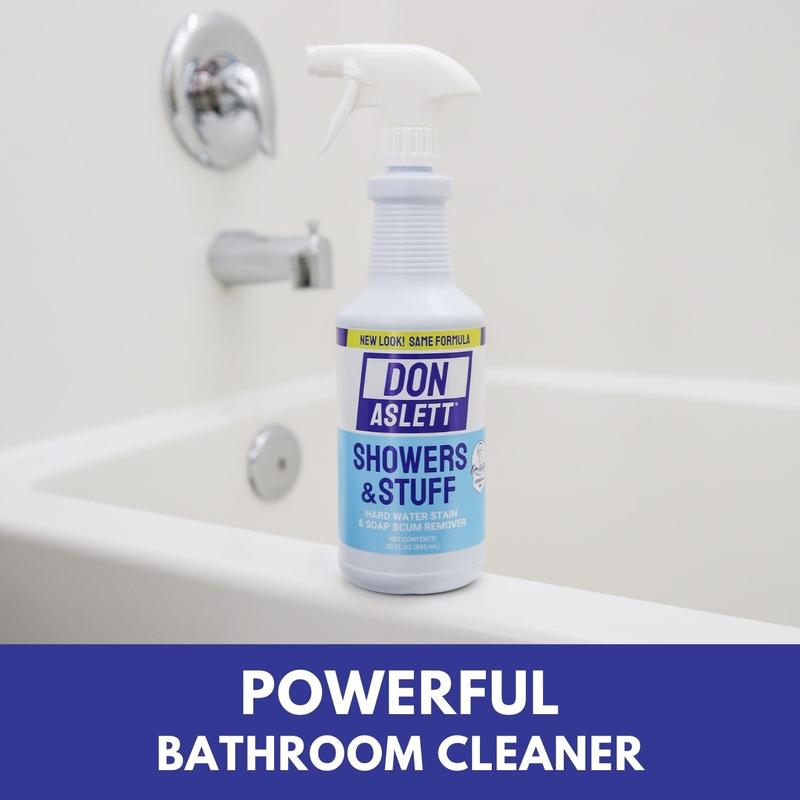 Don Aslett Showers And Stuff Cleaner 2 Pack – Professional Strength Hard Water Stain And Soap Scum Remover