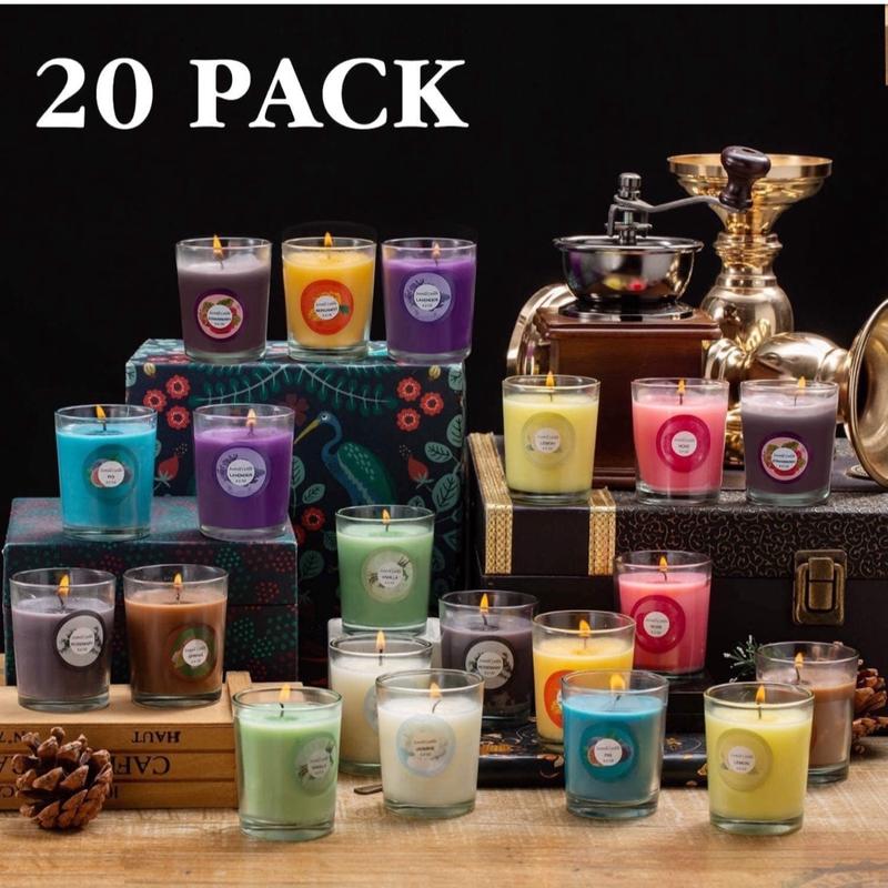 20 Pack Strong Scented Candles Gift Set with 10 Fragrances for Home and Women, Mom, Best Friend, Wife, Birthday