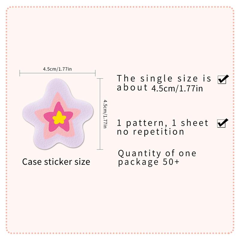 Glitter Star Pattern Stickers, 50pcs Cute Multi-purpose Stickers, Waterproof Self-adhesive Stickers For DIY Crafts & Journals