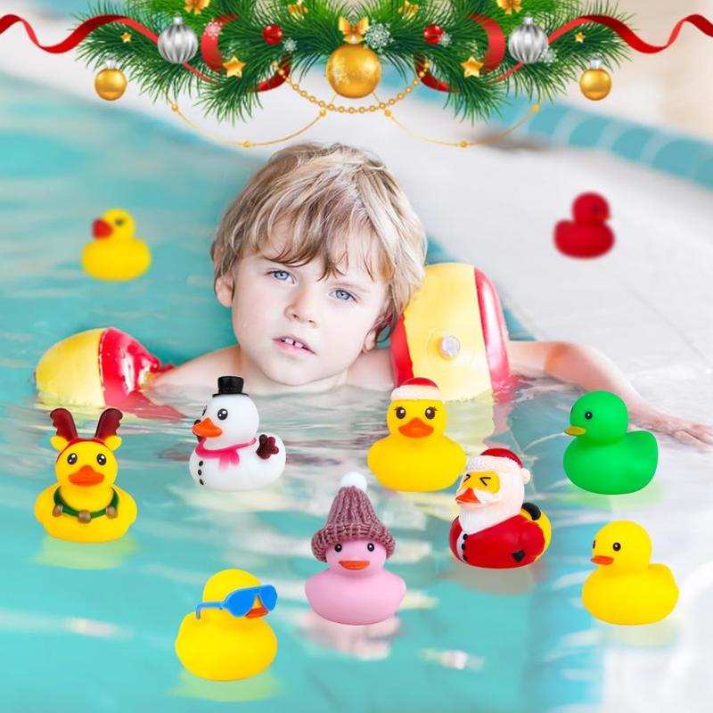 Christmas Advent Calendar 2024-24 Rubber Ducks Advent Calendar for Boys Girls Gift, 24 Days Christmas Countdown Calendar Ducks Blind Box Creative Christmas Party Favors