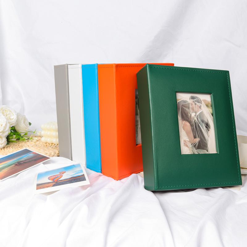 RECUTMS Photo Album 4x6 200 Photos, Leather Cover Wedding Family Photo Albums Holds 200 Horizontal 4x6 Photos Decor Set