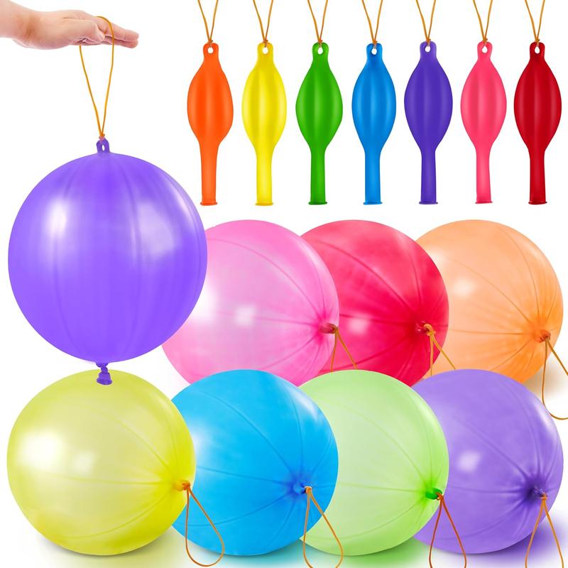 36 count Punch Balloons, Punching Balloons, Party Favors for  8-12, Balloons Assorted Colors with Rubber Band Handle for Birthday Party Favors, Goodie Bags Stuffers