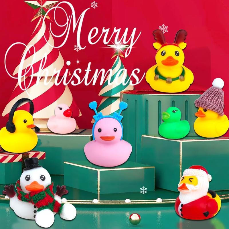 Christmas Advent Calendar 2024-24 Rubber Ducks Advent Calendar for Boys Girls Gift, 24 Days Christmas Countdown Calendar Ducks Blind Box Creative Christmas Party Favors