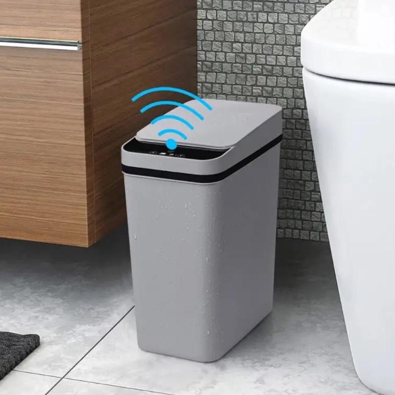 3.17 Gallon Automatic Non-Contact Trash Can, Small Motion Sensor Smart Trash Can for Bathroom Slim Waterproof Trash Can