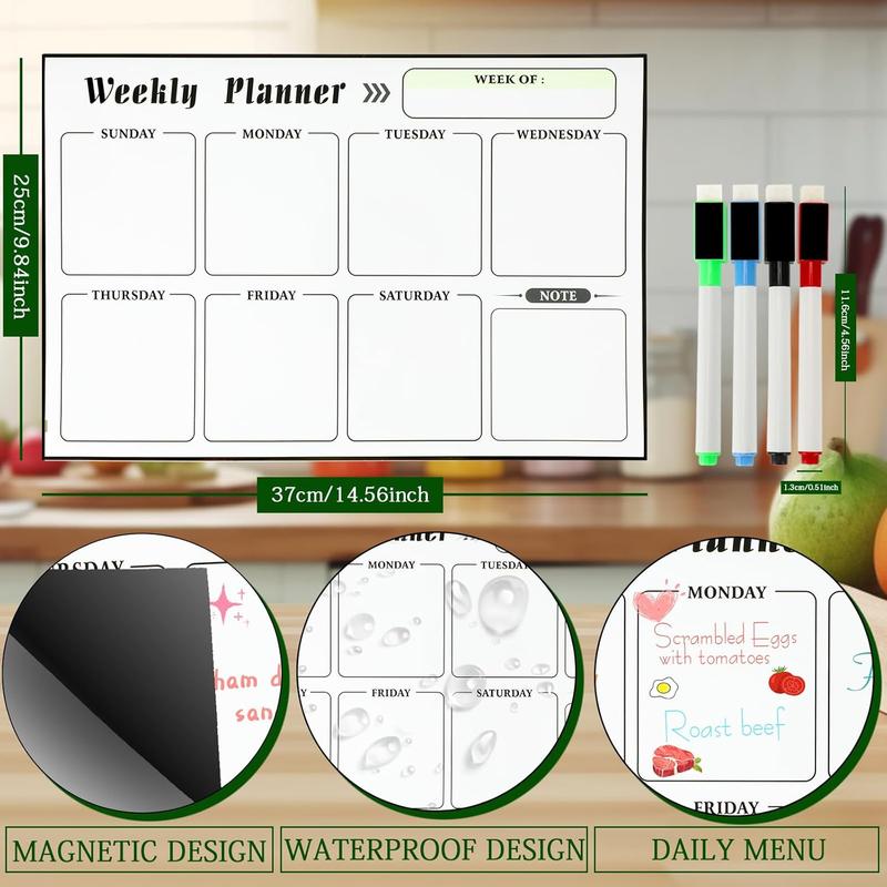 Meal Planner  Menu Board for Kitchen Fridge Planning Board Meal Planner for Fridge Weekly Meal Planner Dry Erase Calendar for Fridge  Calendar Fridge Calendar