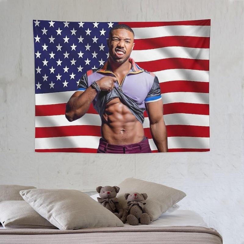 Michael B. Jordan Flag Tapestry, Wall Art Decor for Fans – Perfect for Bedroom, Living Room, or Home Spaces, Adding Aesthetic Decoration and Style.