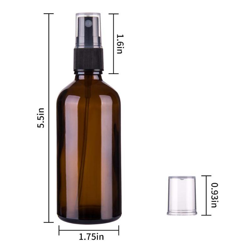 4oz Amber Glass Spray Bottle for Essential Oil, Empty Fine Mist Spray Bottle, 6 Pack