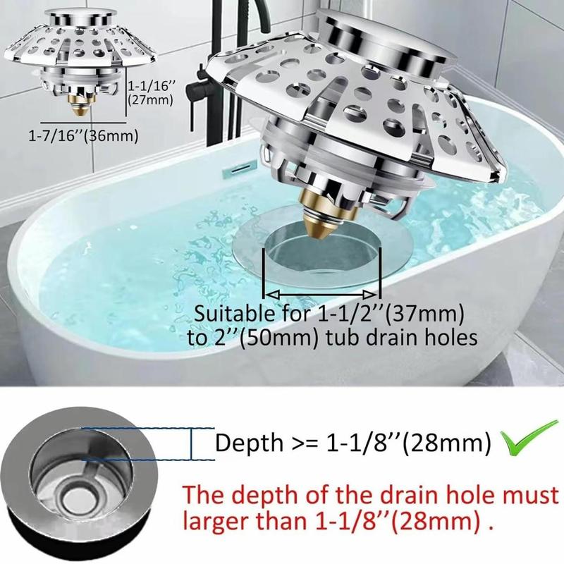 3 in 1 Bathroom Sink Drain Stopper, Pop Up Bathroom Sink Drain Stopper with Filter, Bathroom Accessories for Home Use