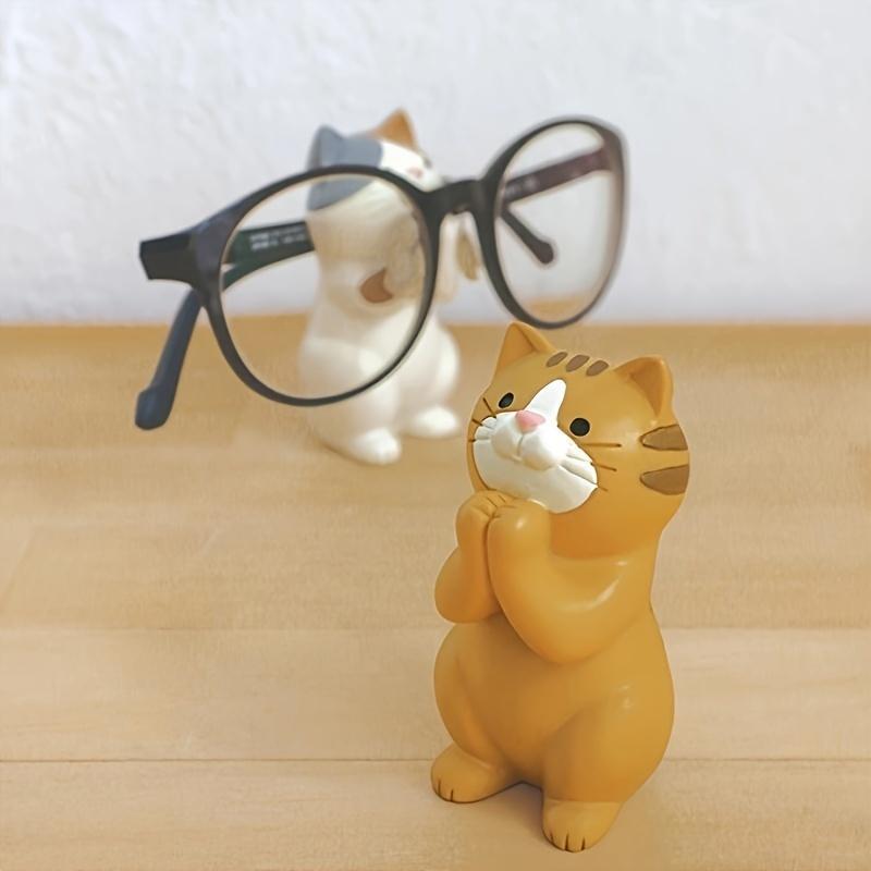 Cute Cat Design Glasses Holder for Mean Girls Decorations, 1 Count Cartoon Animal Ornament without Glasses, Home Decor for Living Room Office Cafe, Gifts for Summer