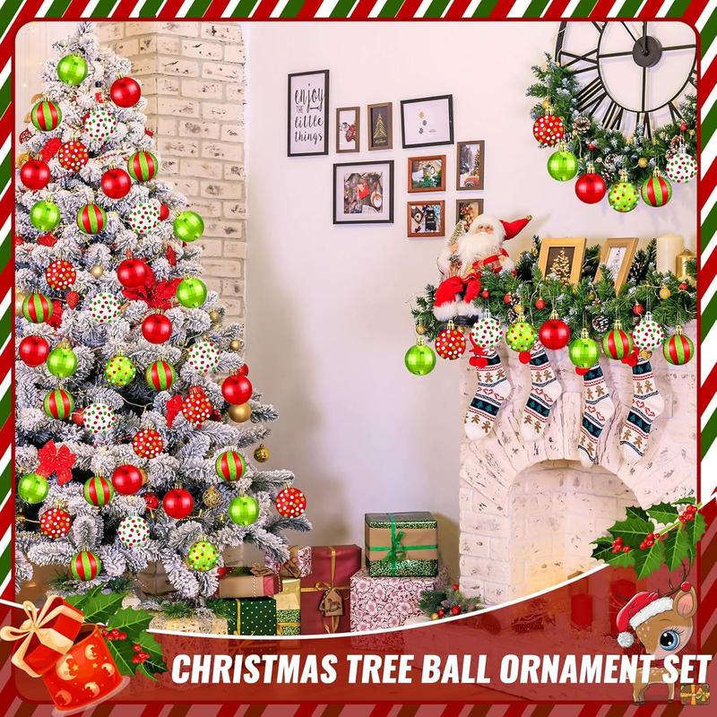 Cross-Border New Arrival Hand Painted Grinch Color Matching Plastic Christmas Ball Suit Christmas Tree Pendant Shopping Mall Holiday Decorations