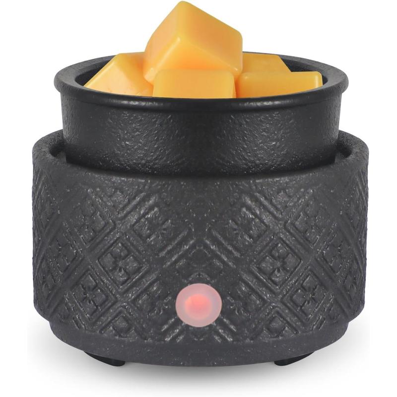 Wax Melt Warmer for Scented Wax,3-in-1Ceramic Wax Warmer Fragrances Candle Oils, Home Fragrance Wax Burner,Electric Candle Warmer as Gift for Mom Women(Black) Decor Ornaments