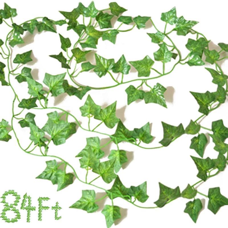 12 Pack 84 Feet Fake Ivy Leaves Vines Artificial Garland Greenery Hanging Plants for Bedroom Decor Aesthetic, Party Wedding Wall