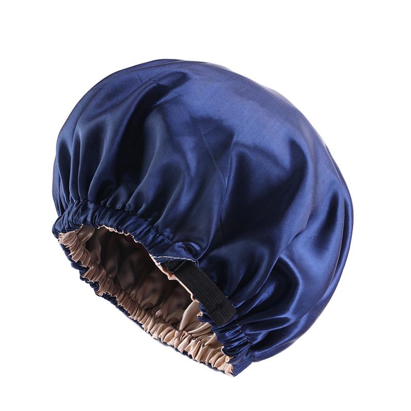 Silk Bonnet for Sleeping-Double Layer Satin Straps lined Hair Bonnets for Sleeping reversible hair sleeping bonnet for Woman Natural curiy Hair Outside silk