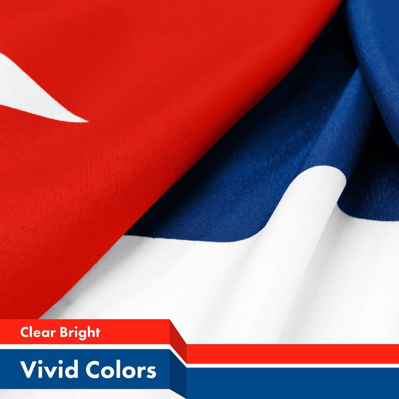 G128 Republic of Cuba Cuban Flag | 3x5 feet | Printed 150D, Indoor Outdoor, Vibrant Colors, Brass Grommets, Quality Polyester, Much Thicker More Durable Than 100D 75D Polyester