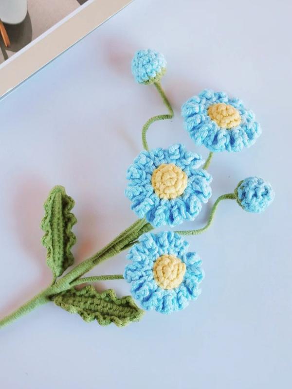 Crochet daisy flower, hand made, personalized gift for teacher, home decoration, desk decoration, crochet daisy bouquet