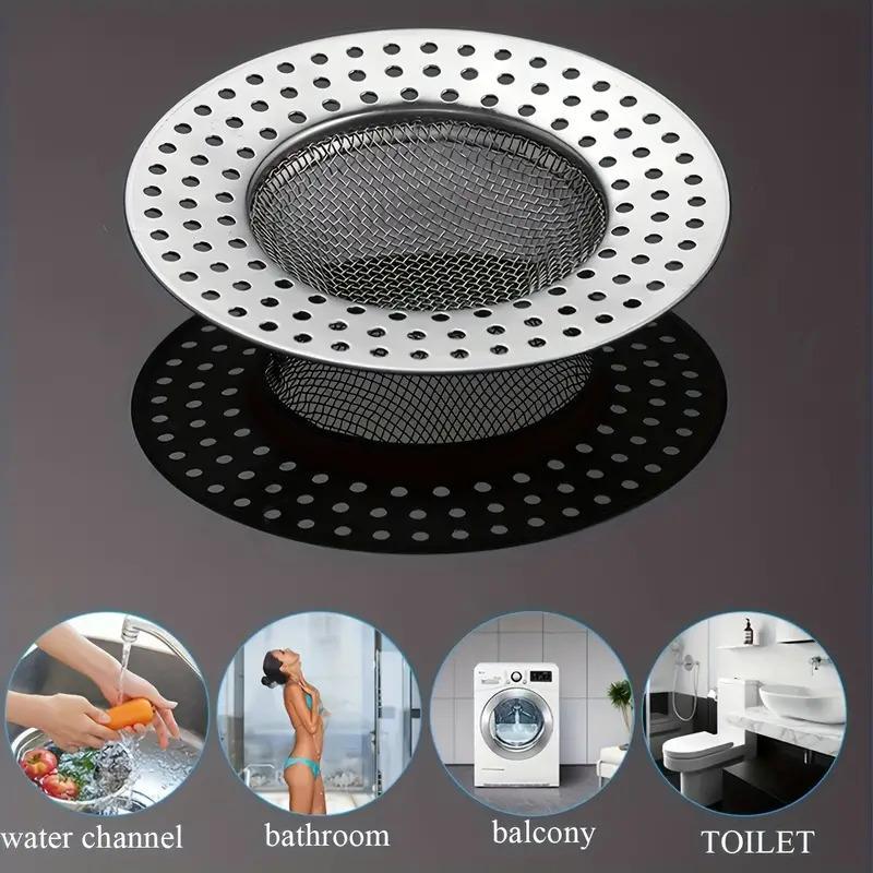 Stainless Steel Hair Catcher, 5 Counts Anti-clogging Drain Filter, Easy to Clean, Durable, Rust-proof Drain Cover for Bathroom & Kitchen Sink