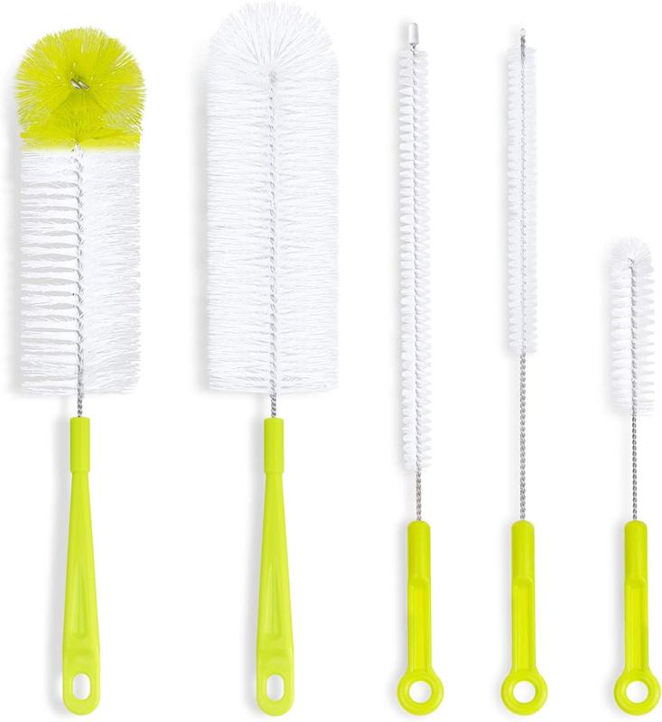 Bottle Cleaning Brush Set - Long Handle Bottle Cleaner for Narrow Neck Bottles, Sports Water Bottles, and More