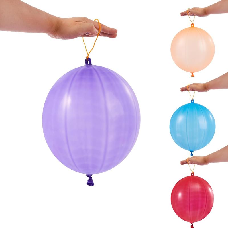 36 count Punch Balloons, Punching Balloons, Party Favors for  8-12, Balloons Assorted Colors with Rubber Band Handle for Birthday Party Favors, Goodie Bags Stuffers